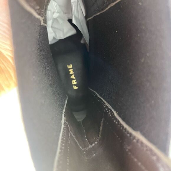 New FRAME Le Canon Platform Women’s Chelsea Boot in Chamois SZ 38.5 ($598) - Picture 11 of 12